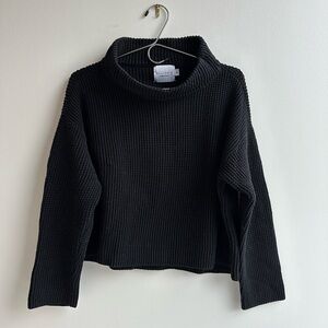 ALLFENIX Black Funnel Neck Sweater, size M
